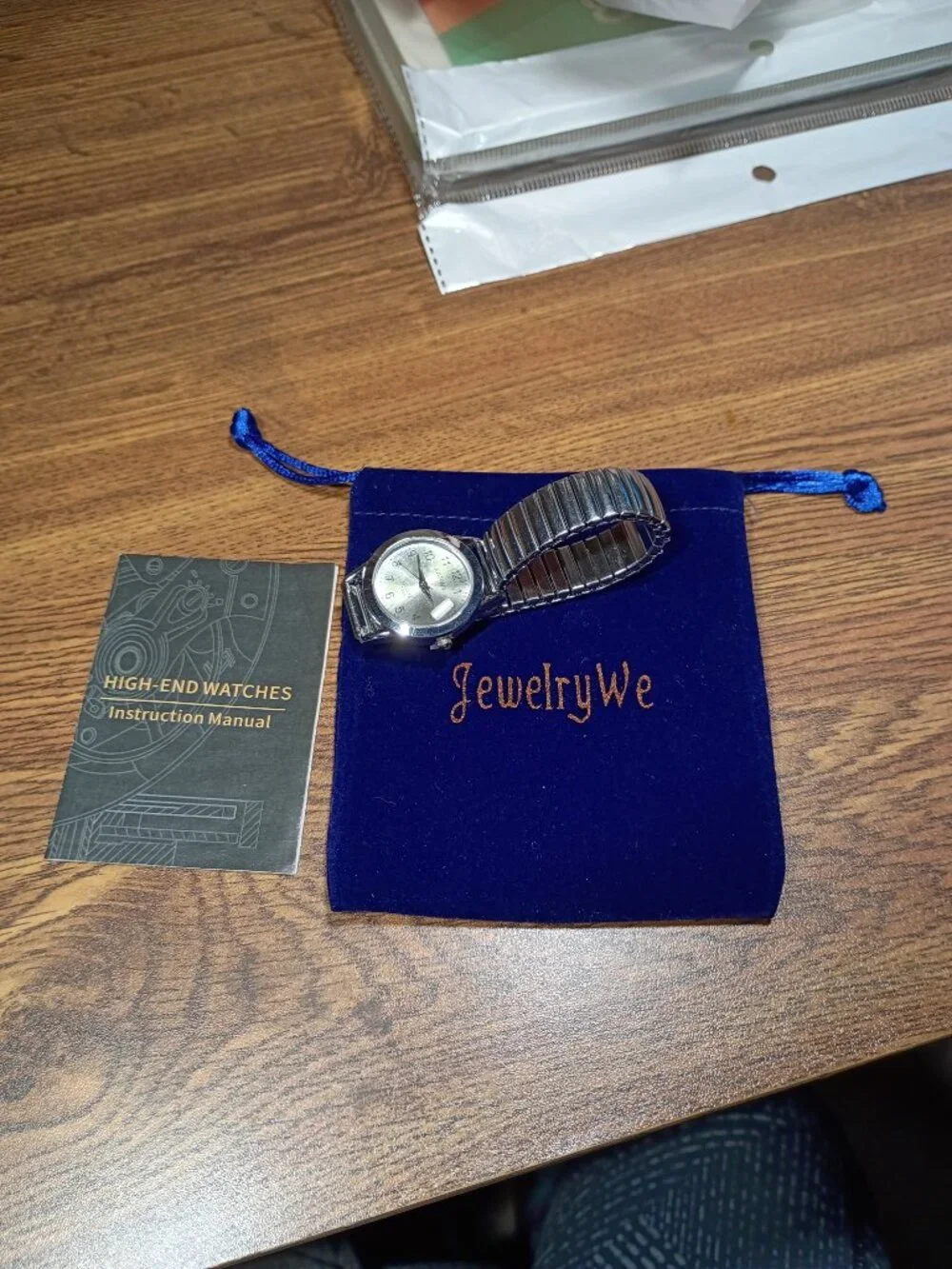 JewelryWe watch silver with stretch band